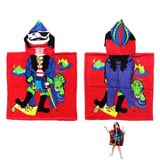 Cute Kids Cotton Hooded Towel Poncho 60 x 120 cm Pirate V442-KIT-TOWEL-HOODEDPIRATE-RED-SH