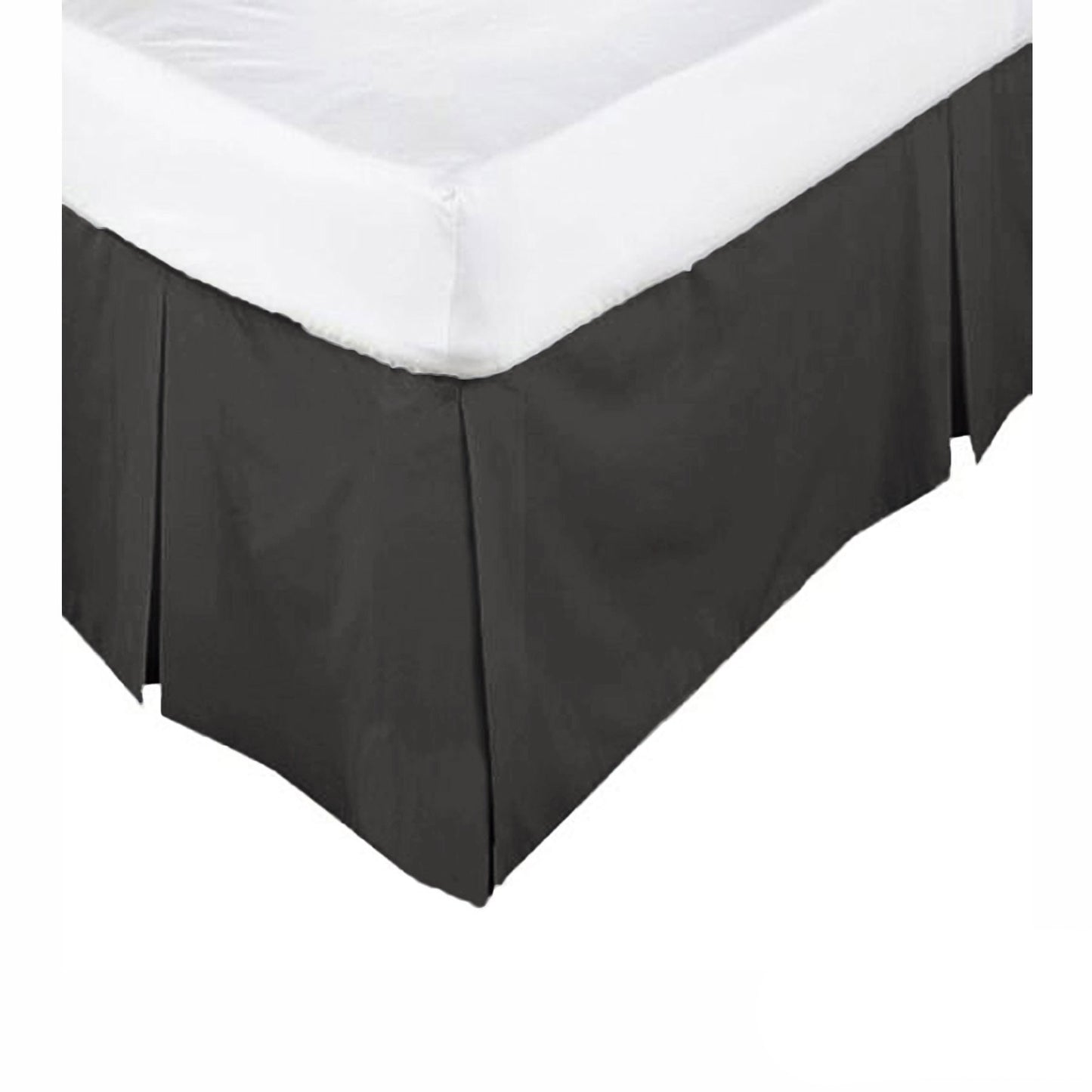 KINGDOM Box Pleated Valance Black - KING SINGLE V442-KIT-VALANCE-225TC-BLACK-KS