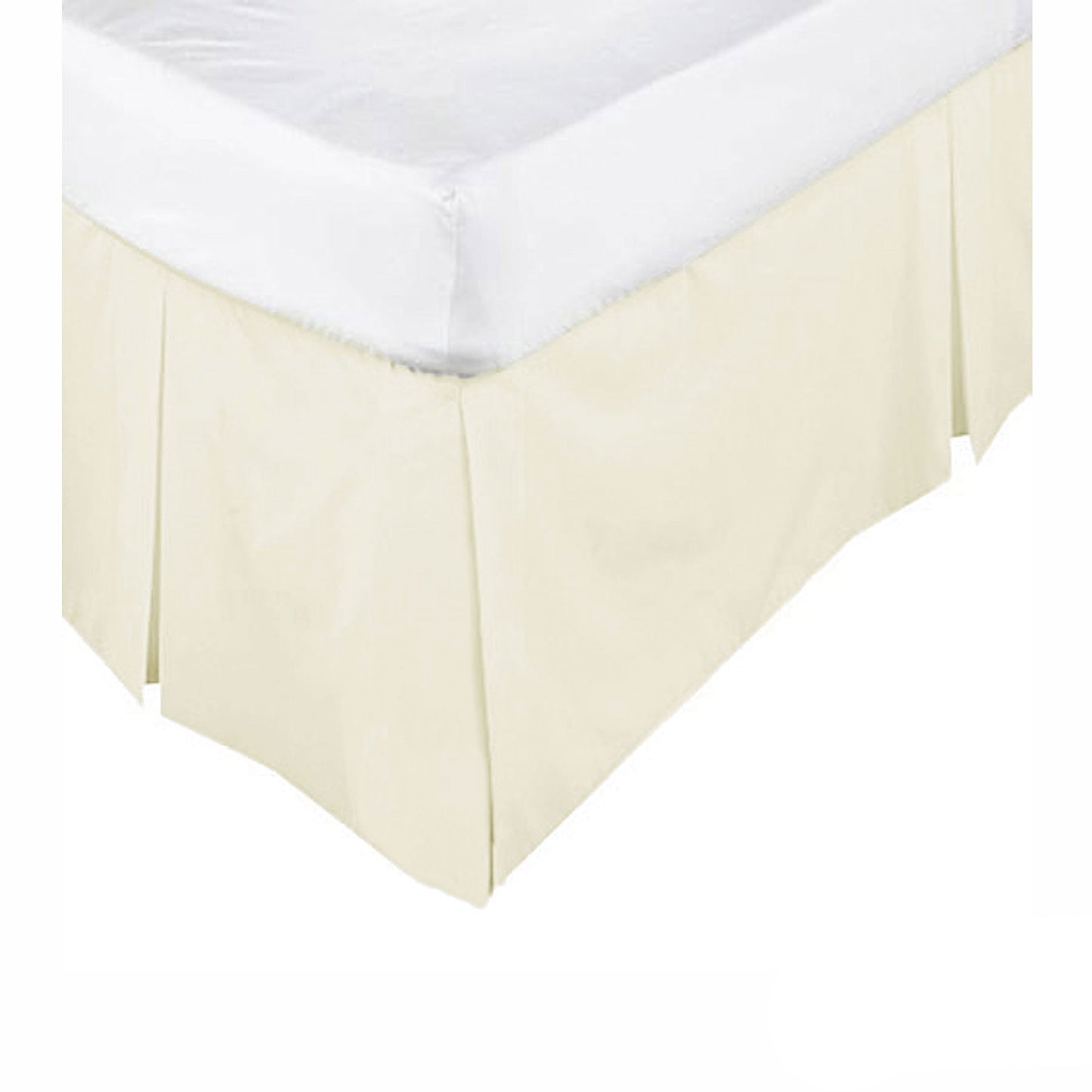 KINGDOM Box Pleated Valance Cream - QUEEN V442-KIT-VALANCE-225TC-CREAM-QS