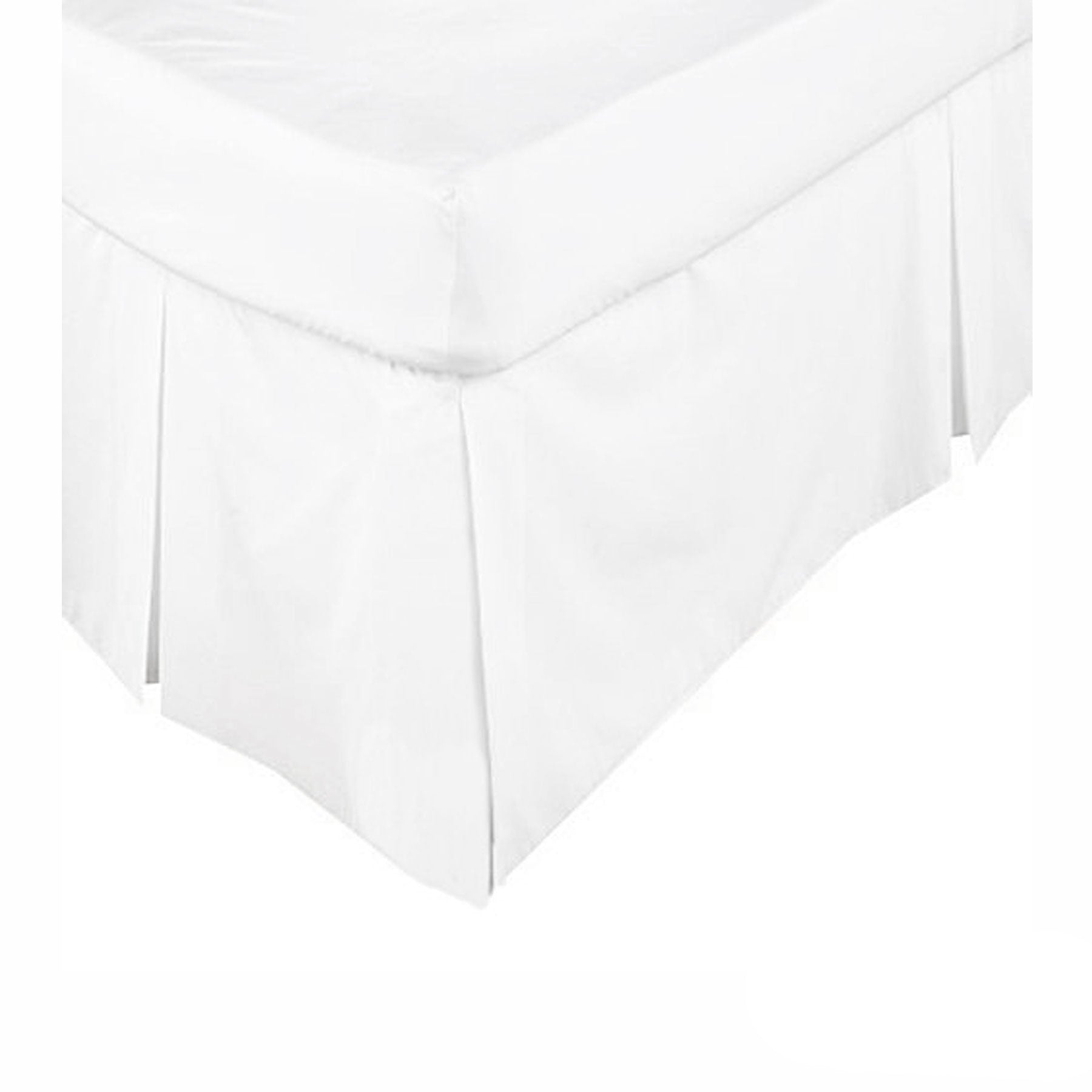 KINGDOM Box Pleated Valance White - KING V442-KIT-VALANCE-225TC-WHITE-KI