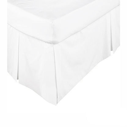 KINGDOM Box Pleated Valance White - SINGLE V442-KIT-VALANCE-225TC-WHITE-SB