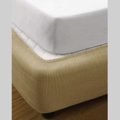 Ramesses Vertical Quilted Valance Linen DOUBLE V442-KIT-VALANCE-QUILTED-LINEN-DS