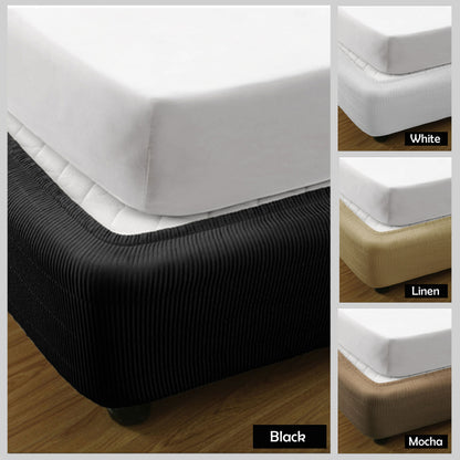 Ramesses Vertical Quilted Valance Mocha DOUBLE V442-KIT-VALANCE-QUILTED-MOCHA-DS