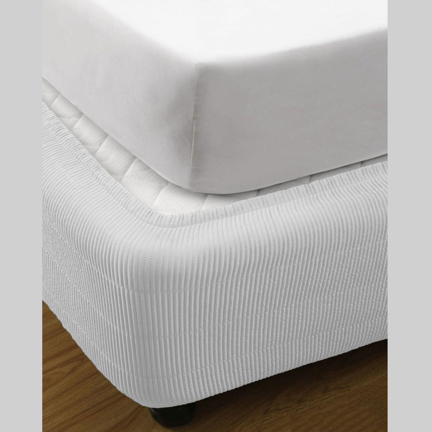Ramesses Vertical Quilted Valance White SINGLE V442-KIT-VALANCE-QUILTED-WHITE-SB