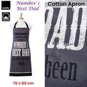 Ladelle Number 1 Best Dad Cotton Apron 70 x 89 cm V442-LDE-APRON-BESTDAD-CHARCOAL-SH