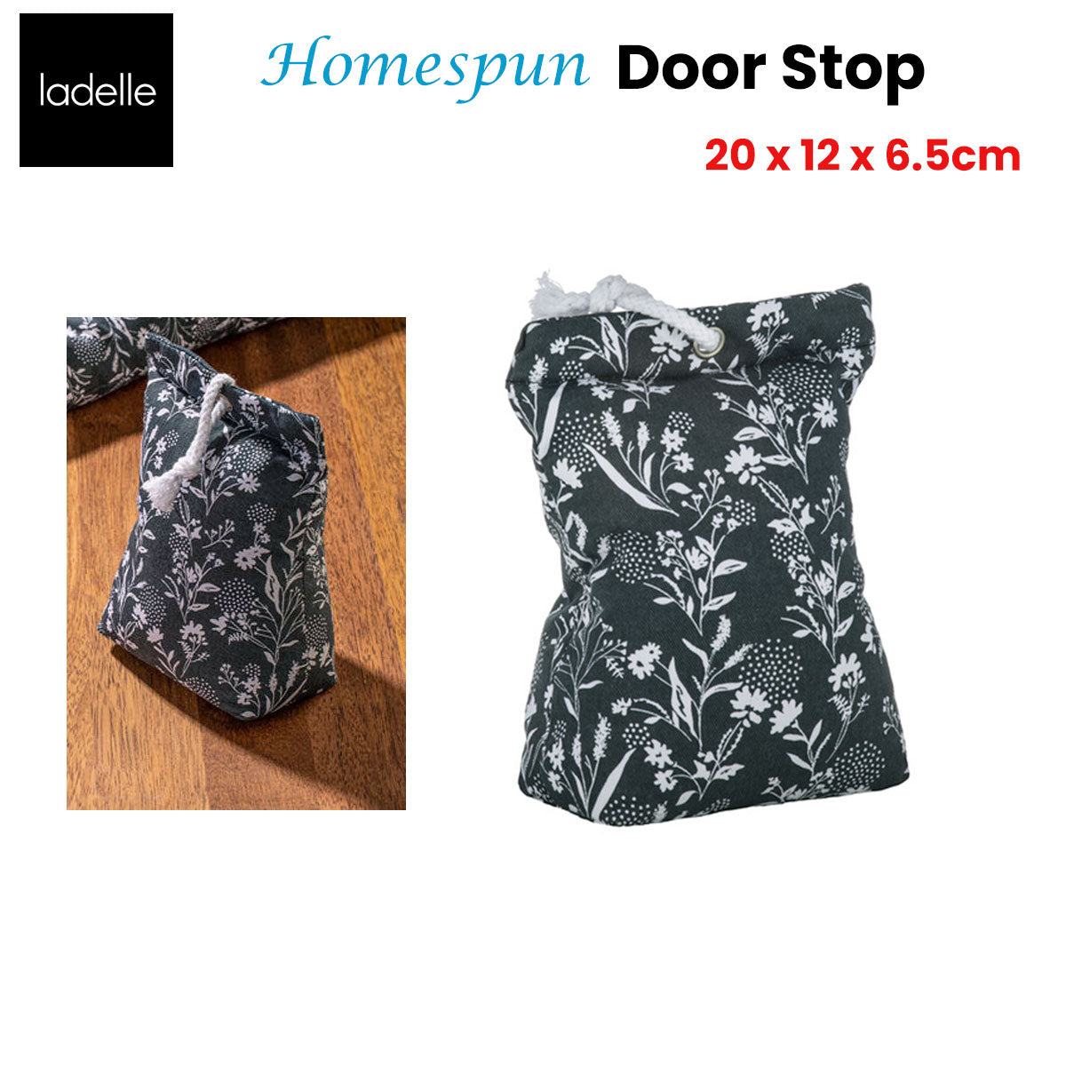 Ladelle Homespun Door Stop 20 x 12 x 6.5cm V442-LDE-MISC-DOORSTOPHOMESPUN-MULTI-SH