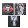 Anne Stokes Set of 3 Only Love Remains Wall Canvas V442-LDE-MISC-ONLYLOVECANVAS-BLACK-SQ