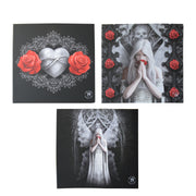 Anne Stokes Set of 3 Only Love Remains Wall Canvas V442-LDE-MISC-ONLYLOVECANVAS-BLACK-SQ