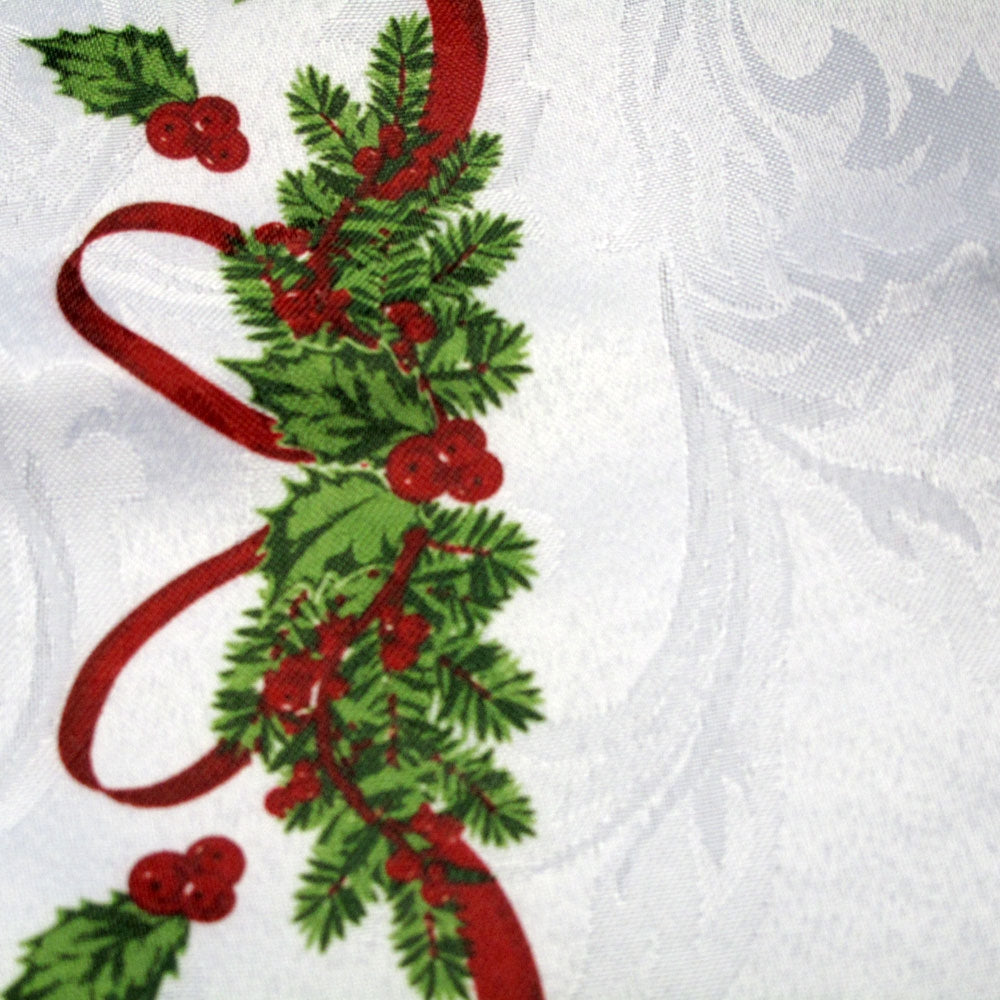 Set of 4 Ornate Christmas Xmas Festival Jacquard Napkins V442-LDE-MISC-ORNATENAPKINS-WHITE-SQ