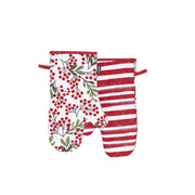 Ladelle Berry Berry Christmas Set of 2 Oven Mitts 18 x 33 cm V442-LDE-OVENM-BERRYBERRYSETOF2-RED-SH