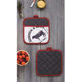 Ladelle Country Cattle Set of 2 Pot Holders 21 x 21 cm V442-LDE-OVENM-COUNTRYCATTLE2POTHOLDER-GREY-SQ