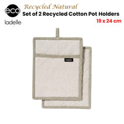 Ladelle Eco Recycled Natural Set of 2 Pot Holders 19 x 24 cm V442-LDE-OVENM-ECOSETOF2POTHOLDER-NATURAL-RE