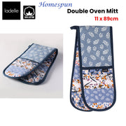 Ladelle Homespun Double Oven Mitt 17 x 89 cm V442-LDE-OVENM-HOMESPUNDOUBLE-BLUE-SH