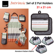 Ladelle Intrinsic Grey Set of 2 Pot Holders 21 x 21 cm V442-LDE-OVENM-INTRINSIC2POTHOLDER-GREY-SQ