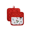 Ladelle Joyful Red Set of 2 Pot Holders 21 x 21 cm V442-LDE-OVENM-JOYFUL2POTHOLDER-RED-SQ