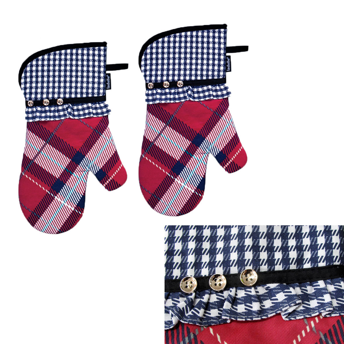 Ladelle Khloe Multi Set of 2 Oven Mitts 18 x 33 cm V442-LDE-OVENM-KHLOESETOF2-MULTI-SH