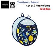 Ladelle Positano Navy Set of 2 Pot Holders 19 x 24 cm V442-LDE-OVENM-POSITANO2POTHOLDER-NAVY-SH
