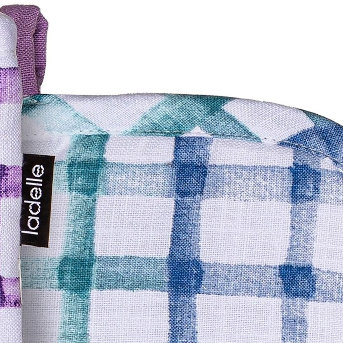 Ladelle Tri-colour Trinny Random Pattern/Colour Reversible Set of 2 Oven Mitts 18 x 33 cm V442-LDE-OVENM-TRINNYSETOF2-LAVENDER-SH