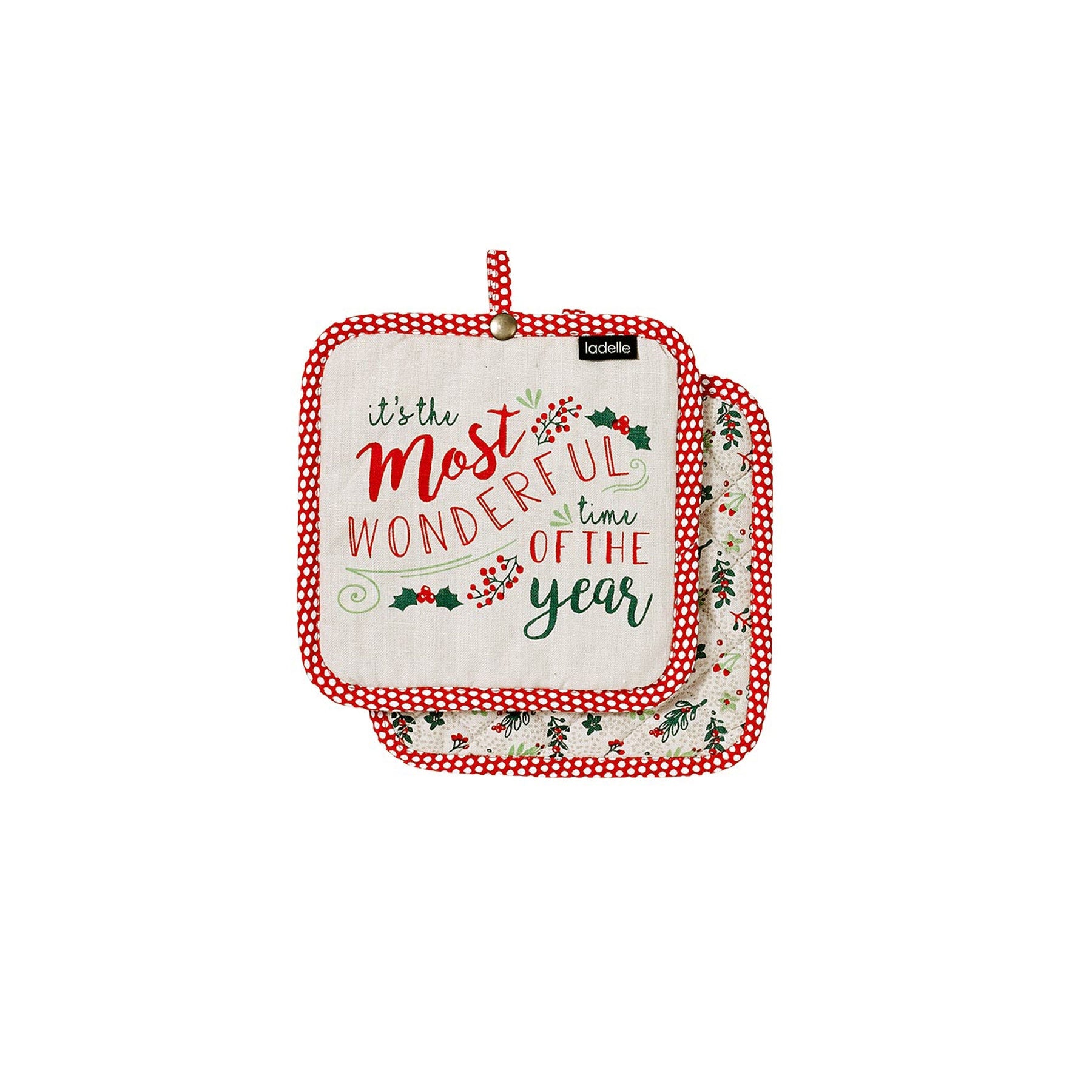 Ladelle Set of 2 Wonderful Kitchen / BBQ Pot Holder V442-LDE-OVENM-WONDERFULPOTHOLDER-TAUPE-SQ