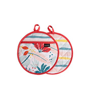 Ladelle Zest Set of 2 Pot Holders 21 x 21 cm V442-LDE-OVENM-ZEST2POTHOLDER-MULTI-RD