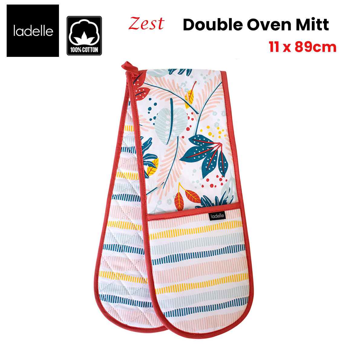 Ladelle Zest Double Oven Mitt 17 x 89 cm V442-LDE-OVENM-ZESTDOUBLE-MULTI-SH