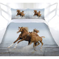Just Home Frolicking Horse Quilt Cover Set Queen V442-LDE-QUILTCS-FROLICKINGHORSE-GREY-QS