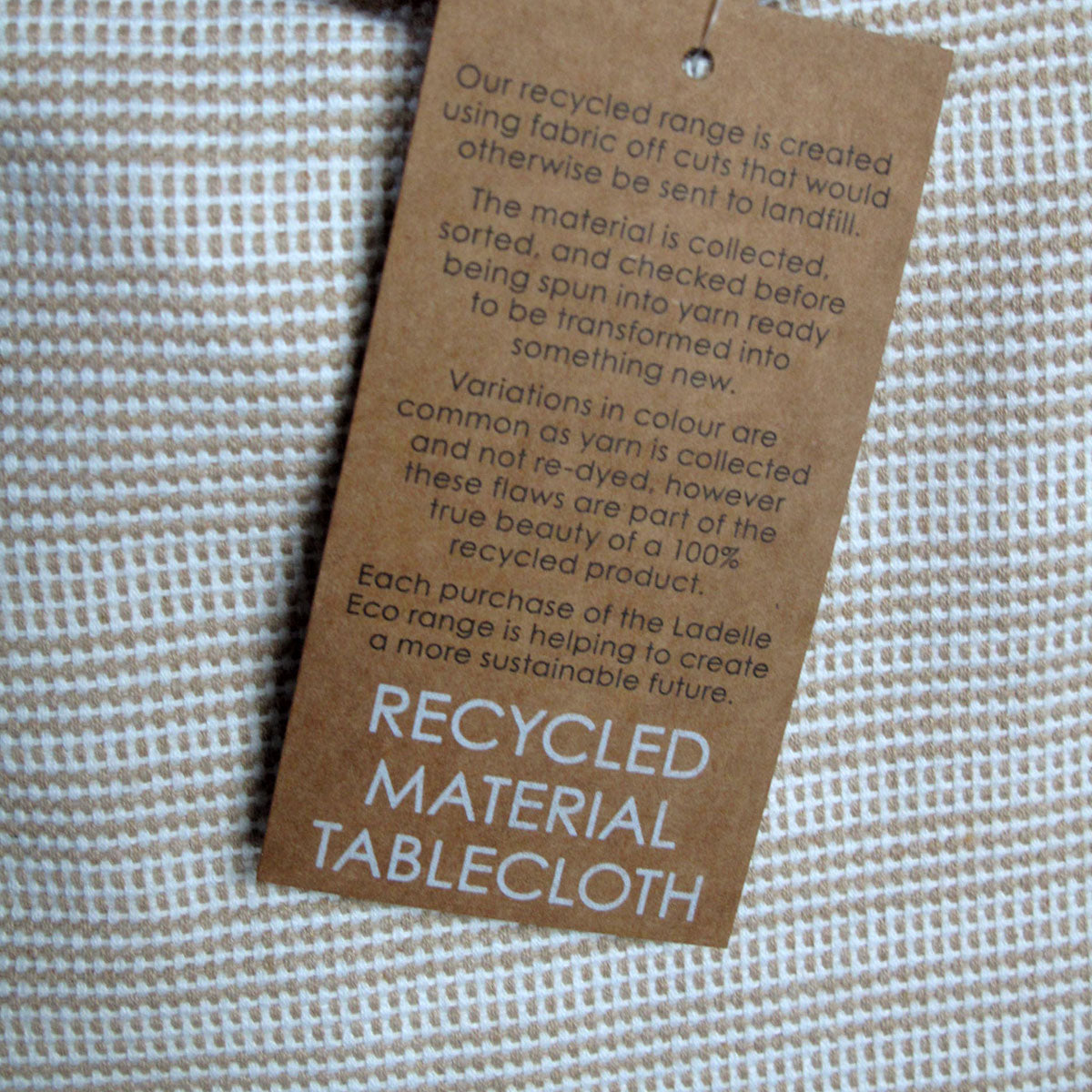 Ladelle Beige Eco Cotton Rich Tablecloth 150 x 265 cm V442-LDE-TABLEC-ECO265CM-BEIGE-RE