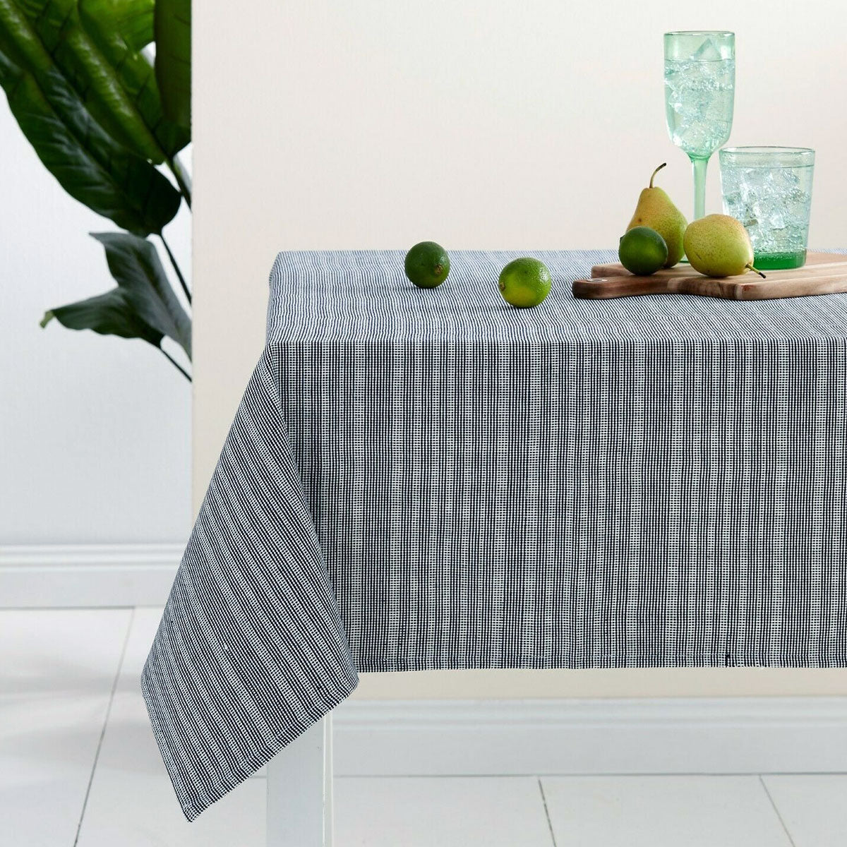 Ladelle Navy Eco Cotton Rich Tablecloth 150 x 265 cm V442-LDE-TABLEC-ECO265CM-NAVY-RE