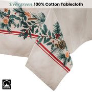 Ladelle 100% Cotton Evergreen Festive Christmas Holiday Tablecloth 150 x 300 cm V442-LDE-TABLEC-EVERGREEN300CM-TAUPE-RE