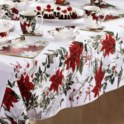 100% Cotton Ashdene Poinsettia Festive Christmas Holiday Tablecloth 150 x 230 cm V442-LDE-TABLEC-POINSETTIA230CM-MULTI-RE