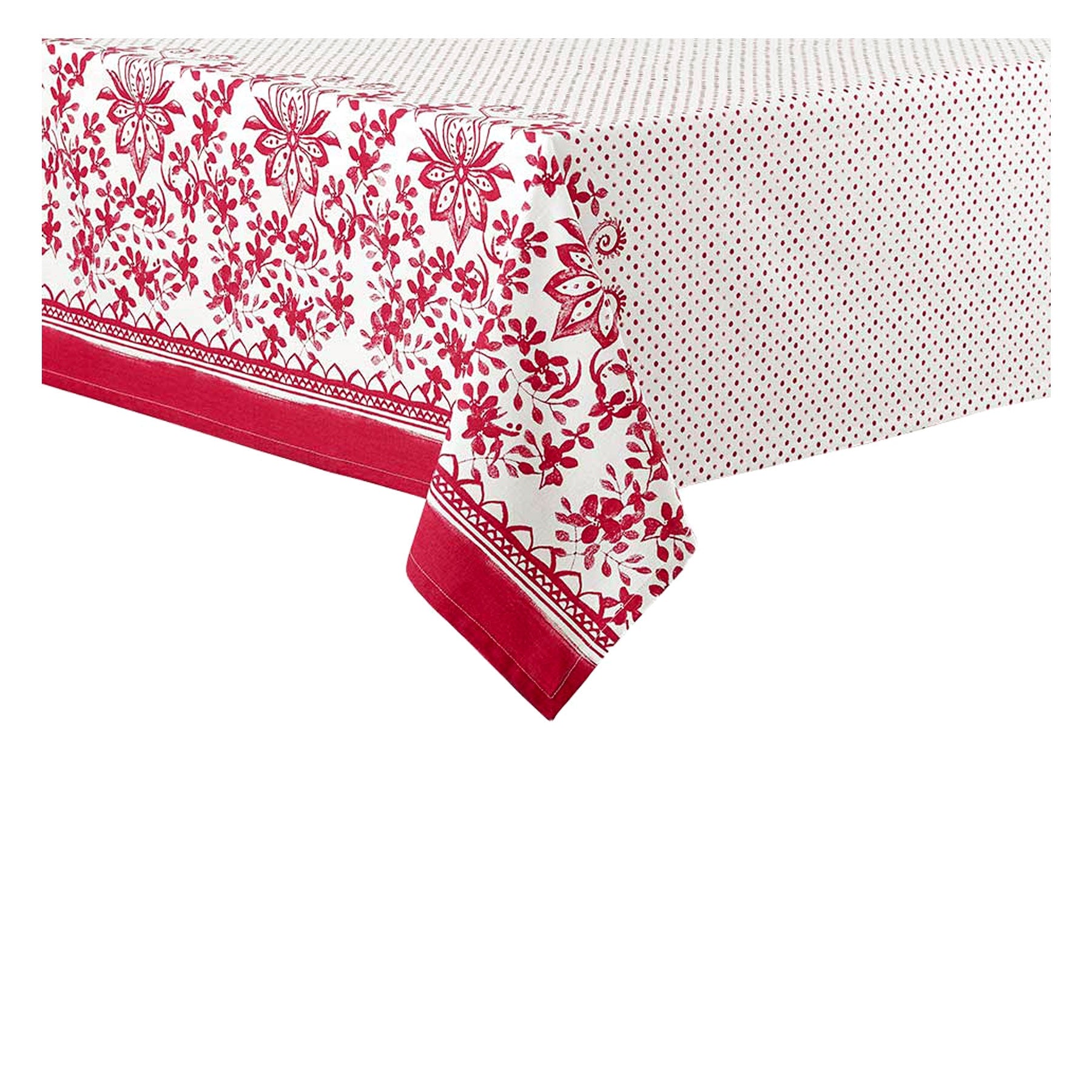 Ladelle Watercolour Floral Tablecloth 6 to 8 Seater Oblong 150 x 225 cm Red V442-LDE-TABLEC-WATERFLORAL225CM-RED-RE