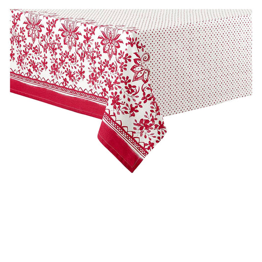 Ladelle Watercolour Floral Tablecloth 6 to 8 Seater Oblong 150 x 225 cm Red V442-LDE-TABLEC-WATERFLORAL225CM-RED-RE