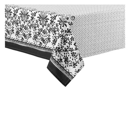 Ladelle Watercolour Floral Tablecloth 8 to 10 Seater Oblong 150 x 265 cm Black V442-LDE-TABLEC-WATERFLORAL265CM-BLACK-RE
