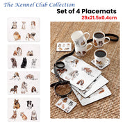 Set of 4 Kennel Club Table Placemats 29x21x0.4 cm V442-LDE-TABLEPLACEMAT-KENNELCLUB-WHITE-RE