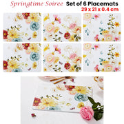 Ashdene Set of 6 Springtime Soiree Table Placemats 29x21x0.4 cm V442-LDE-TABLEPLACEMAT-SPRINGTIMESOI-MULTI-RE