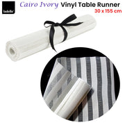 Ladelle Cairo Ivory Vinyl Table Runner 30 x 155 cm V442-LDE-TABLER-CAIRO-IVORY-RE