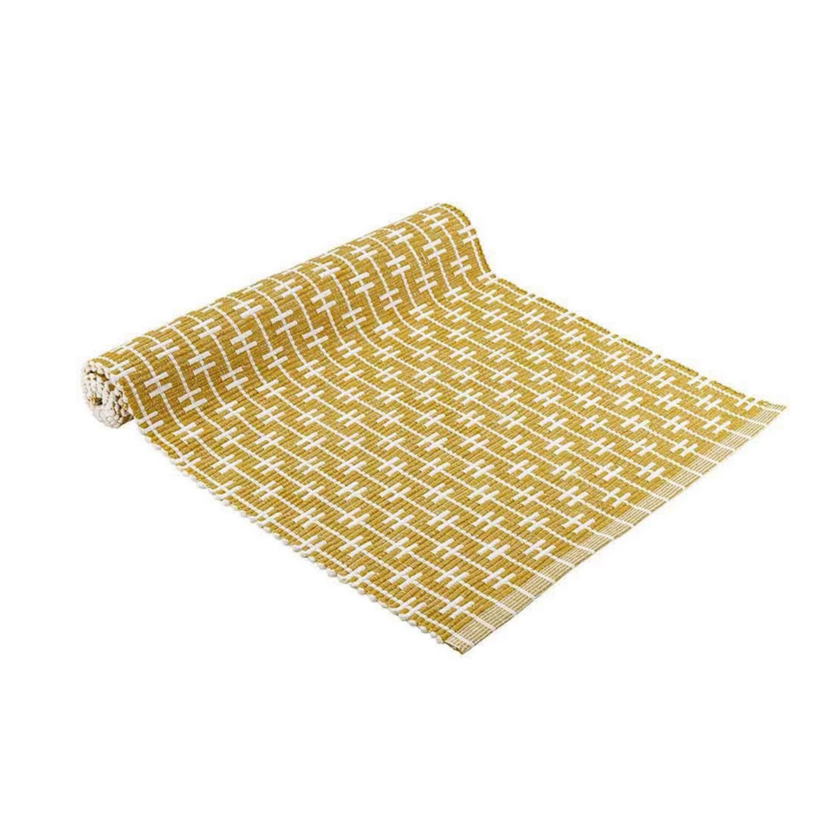 Ladelle Eden Ribbed Eco Recycled Cotton Table Runner 33 x 150 cm Zest V442-LDE-TABLER-ECOEDEN-ZEST-RE