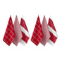 Ladelle Set of 6 Christmas Brick Cotton Tea Towels Design 1 V442-LDE-TEAT-CHRISTMASBRICKDESIGN1-RED-RE