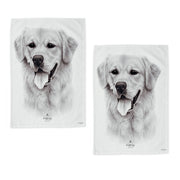 Set of 2 Delightful Dogs Cotton Kitchen Tea Towels 50 x 70 cm Golden Retriever V442-LDE-TEAT-GOLDENRETRIEVERSETOF2-WHITE-RE