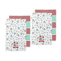 Ladelle Joyful Holly Jolly Christmas Set of 4 Cotton Kitchen Towels 45 x 70 cm V442-LDE-TEAT-HOLLYJOLLYSETOF4-RED-RE