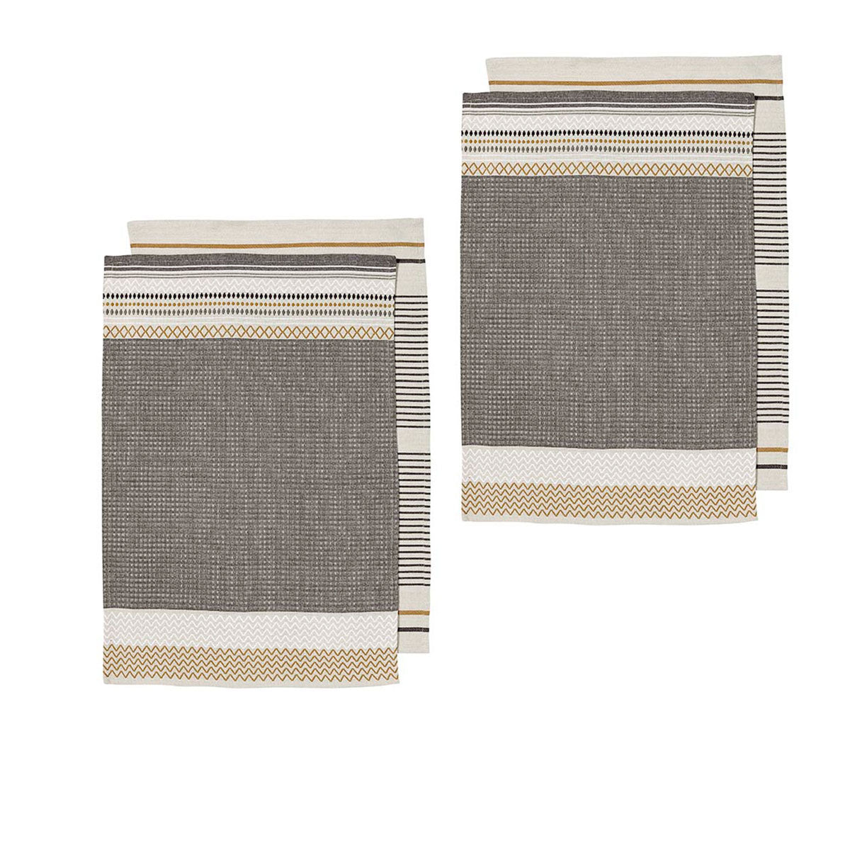 Ladelle Intrinsic Set of 4 Cotton Kitchen Towels Bold Charcoal V442-LDE-TEAT-INTRINSICSETOF4-BCHARCOAL-RE