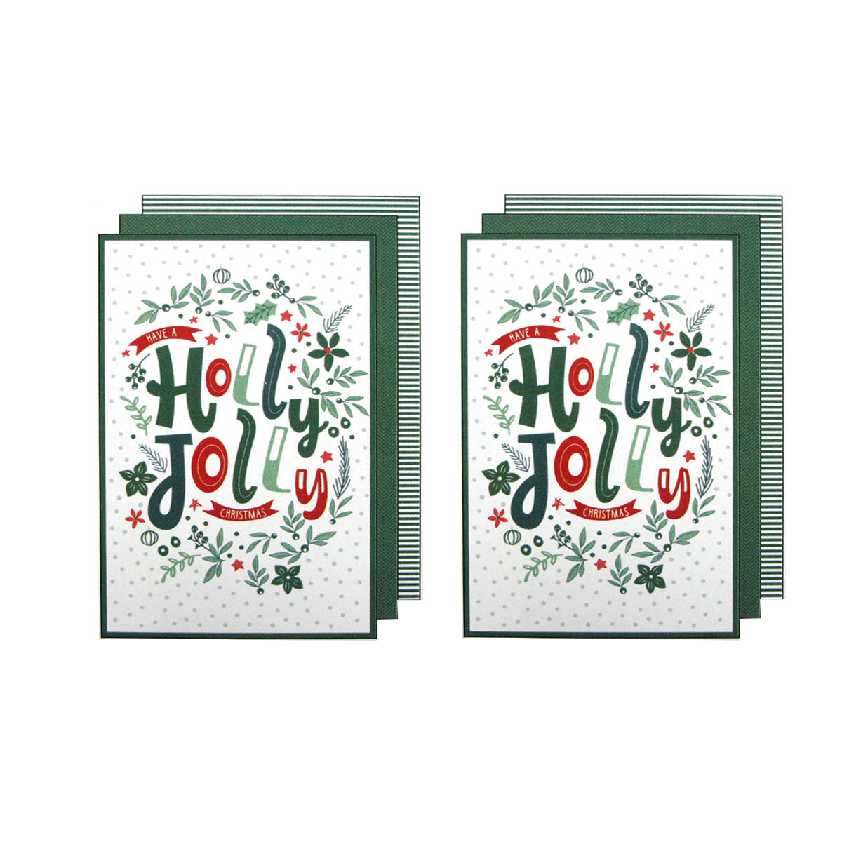 Ladelle Joyful Jolly Christmas Set of 6 Cotton Kitchen Towels Green V442-LDE-TEAT-JOLLYCHRISTMASSETOF6-GREEN-RE