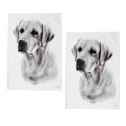 Set of 2 Delightful Dogs Cotton Kitchen Tea Towels 50 x 70 cm Labrador V442-LDE-TEAT-LABRADORSETOF2-WHITE-RE