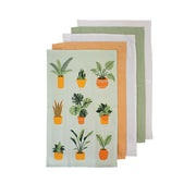 Ladelle Set of 5 Plant Life Cotton Kitchen Tea Towels 50 x 70 cm Green V442-LDE-TEAT-PLANTLIFESETOF5-GREEN-RE