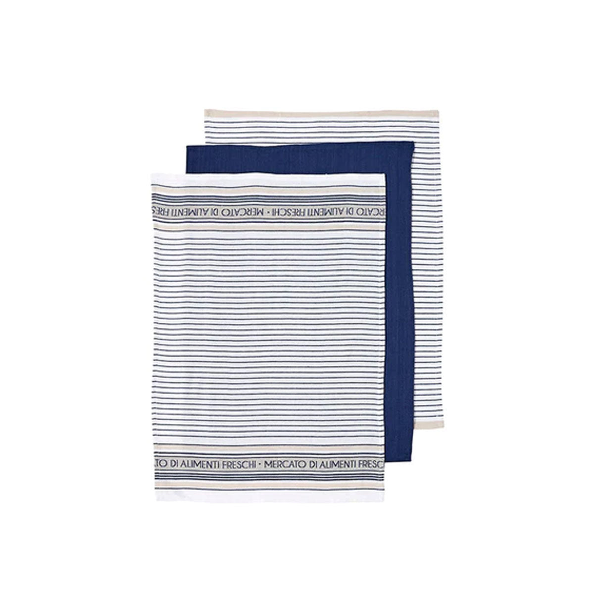 Ladelle Set of 3 Professional Series III Cotton Kitchen Tea Towels Navy 50 x 70 cm V442-LDE-TEAT-PROSERSETOF3-NAVY-RE