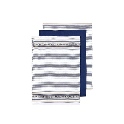 Ladelle Set of 3 Professional Series III Cotton Kitchen Tea Towels Navy 50 x 70 cm V442-LDE-TEAT-PROSERSETOF3-NAVY-RE