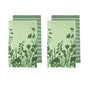 Ladelle Set of 4 Sanctuary Floral Cotton Kitchen Tea Towels 50 x 70 cm Green V442-LDE-TEAT-SANCTUARYSETOF4-GREEN-RE