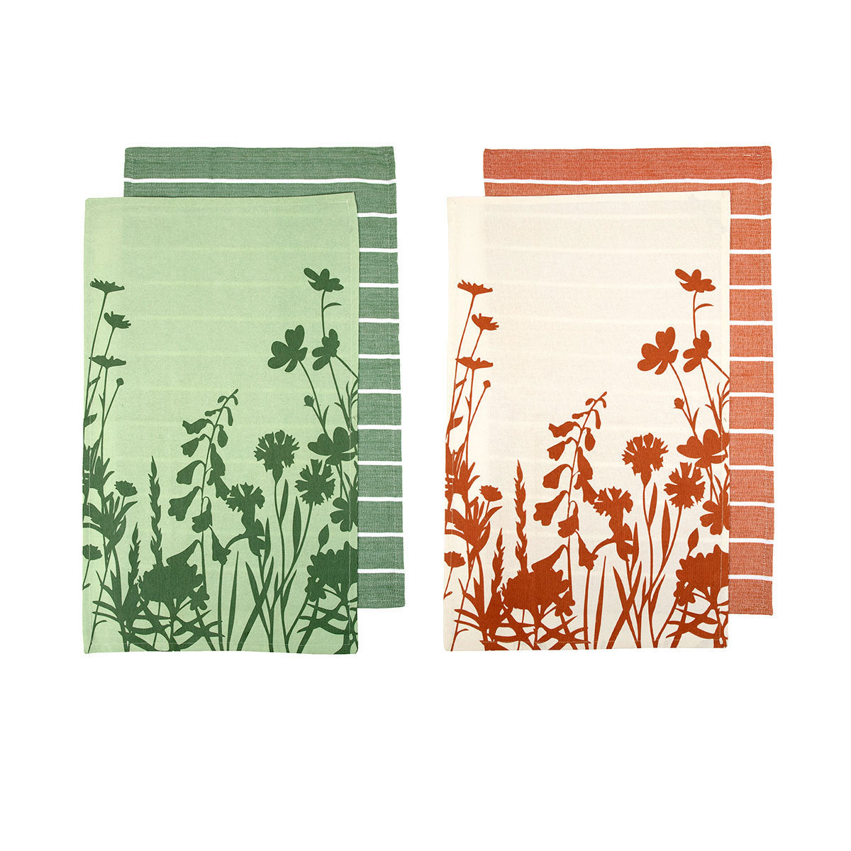 Ladelle Set of 4 Sanctuary Floral Cotton Kitchen Tea Towels 50 x 70 cm Mix V442-LDE-TEAT-SANCTUARYSETOF4-MIX-RE