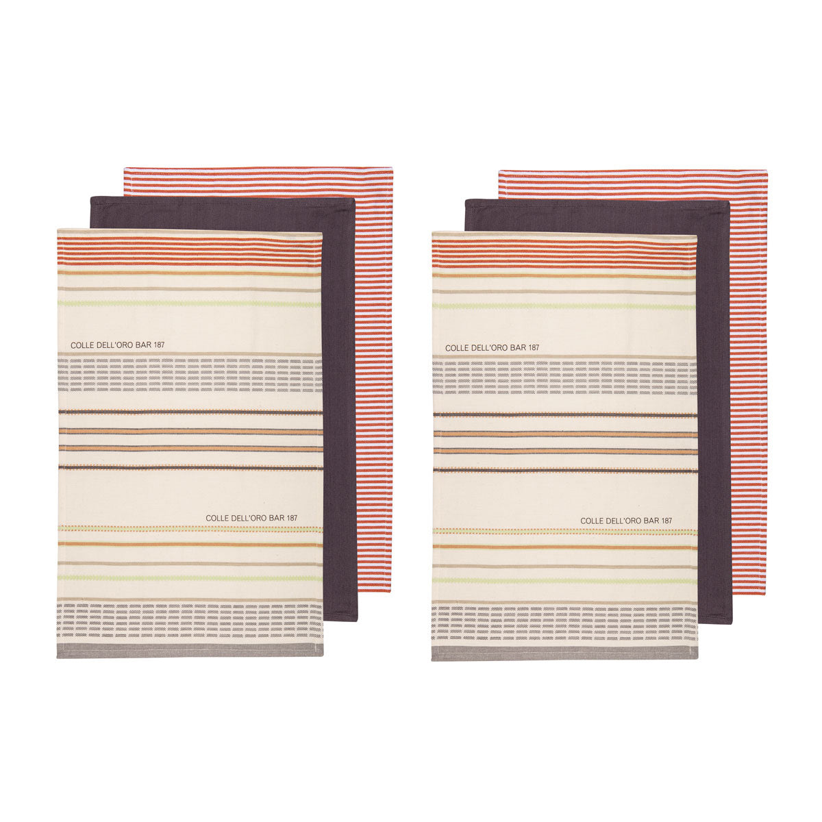 Ladelle Set of 6 Sanctuary Cotton Kitchen Tea Towels 50 x 70 cm Rust V442-LDE-TEAT-SANCTUARYSETOF6-RUST-RE