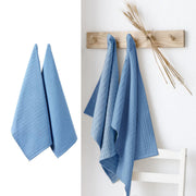 Ladelle Eco Recycled Cotton Set of 2 Cotton Kitchen Towels Blue 50 x 70 cm V442-LDE-TEAT-SETOF2ECORECYCLED-BLUE-RE